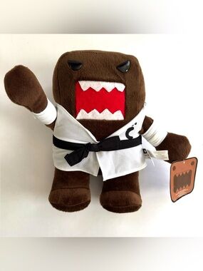 Domo Karate Plush Stuffed Animal Toy NWT 9" Nanco 2010 Black Belt Martial Arts